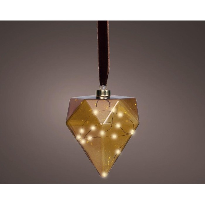 FIGURA DIAMANTE MICROLED ORO H.15CM.